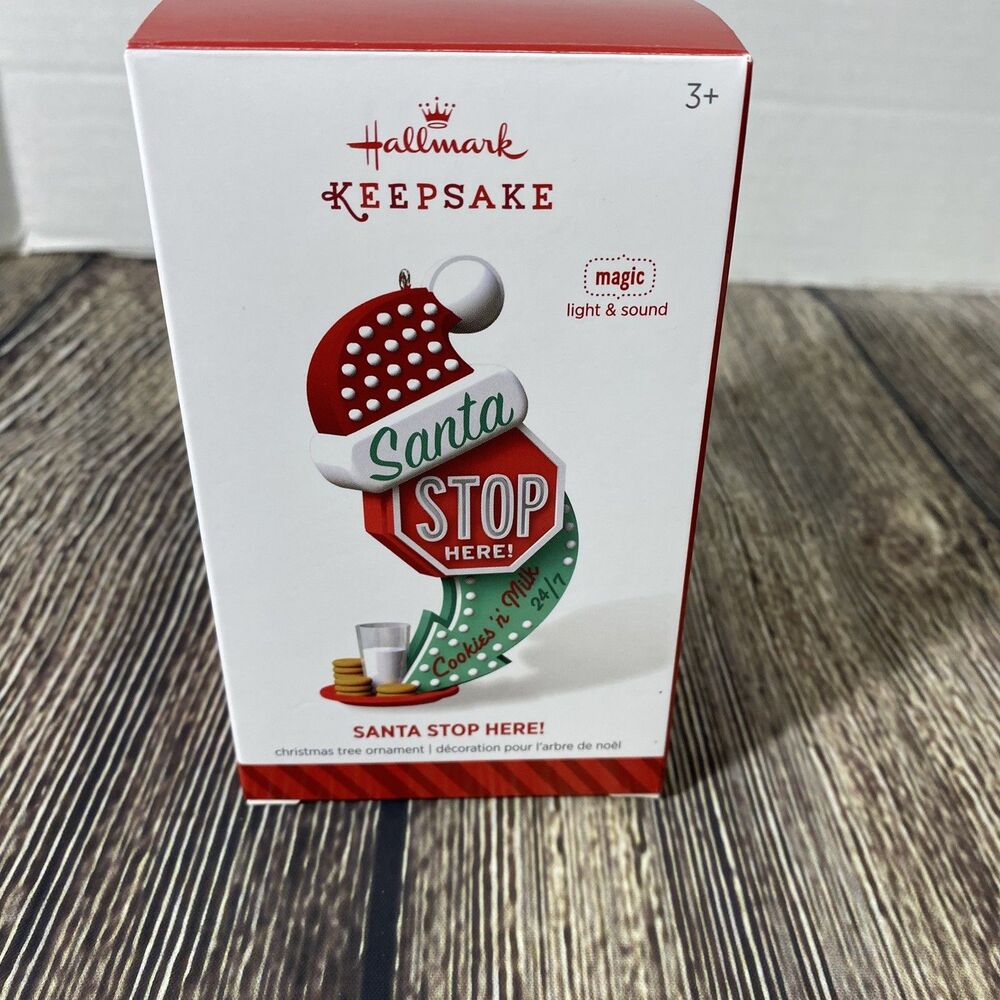 Hallmark Keepsake 'Santa Stop Here!' Tree Ornament Decoration *no sound/lights*